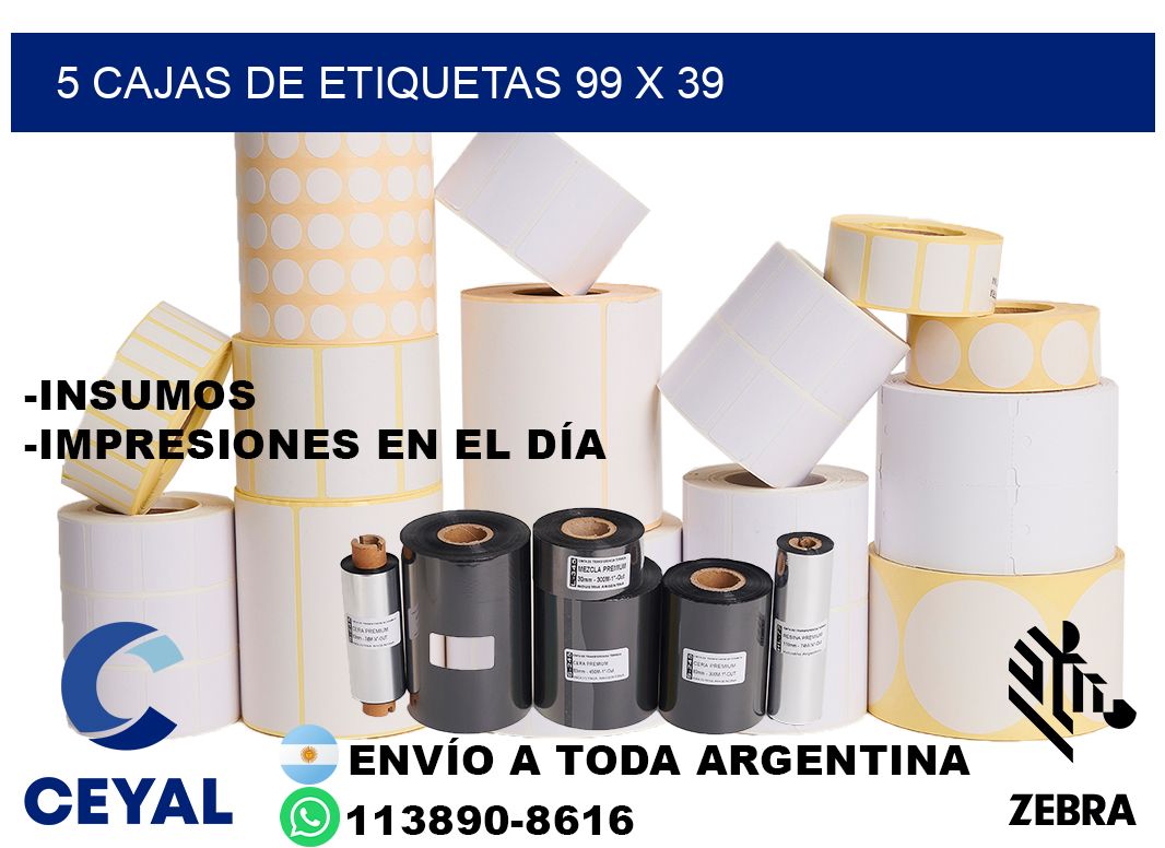 5 cajas de etiquetas 99 x 39