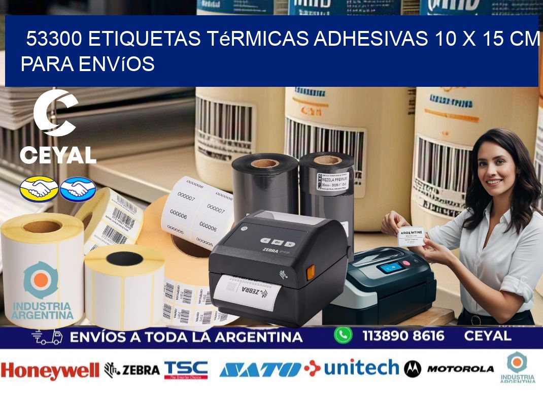 53300 Etiquetas Térmicas Adhesivas 10 x 15 cm para Envíos
