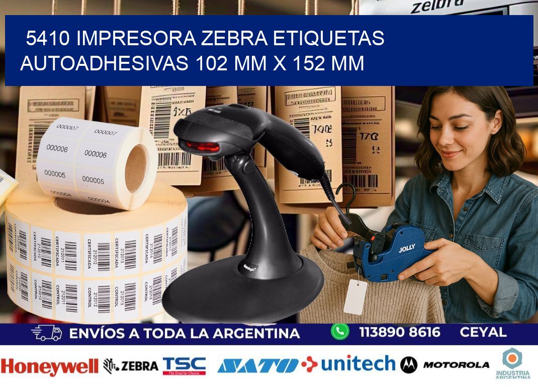 5410 impresora zebra etiquetas autoadhesivas 102 mm x 152 mm