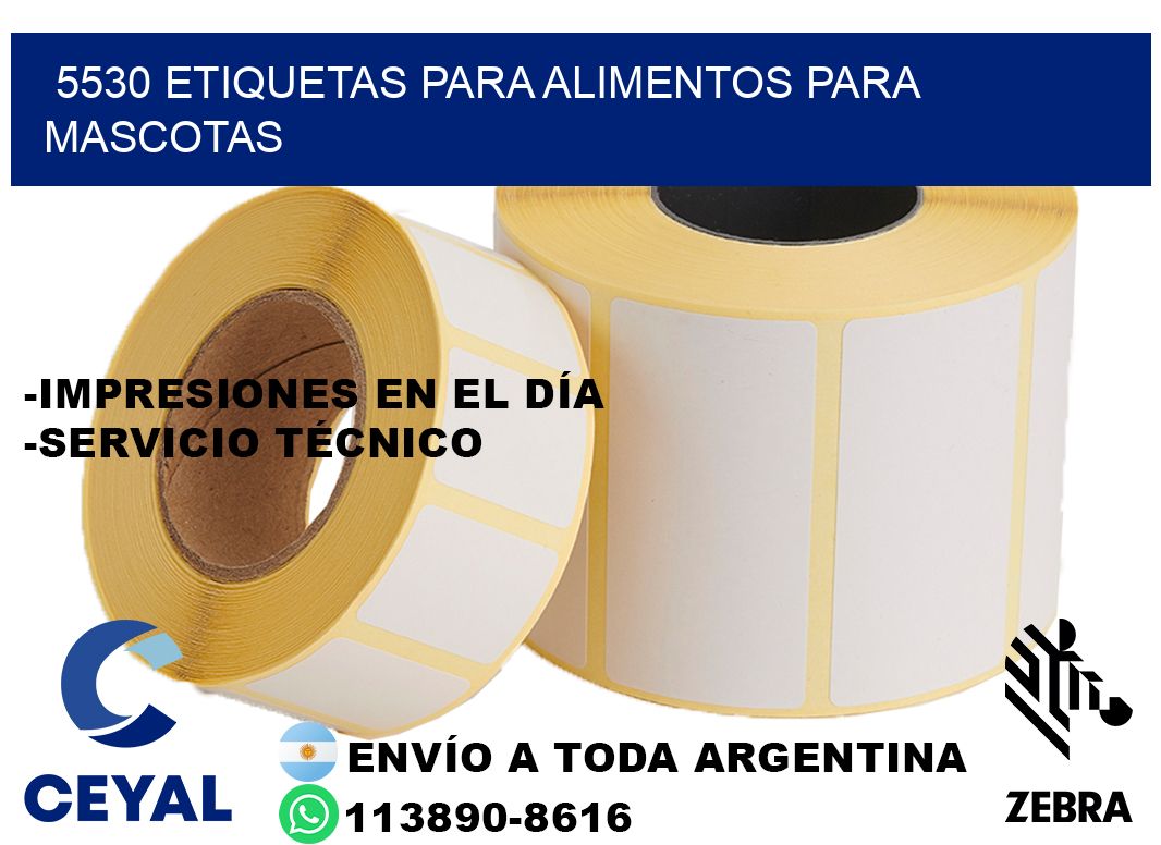 5530 Etiquetas para alimentos para mascotas