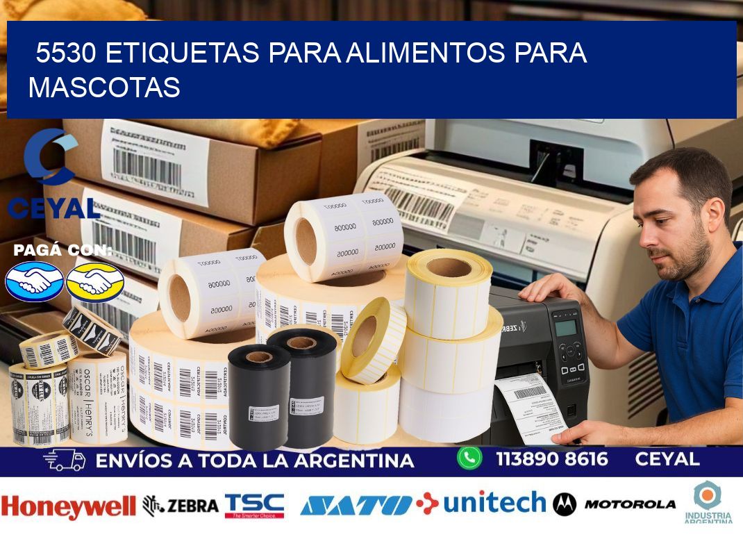 5530 Etiquetas para alimentos para mascotas