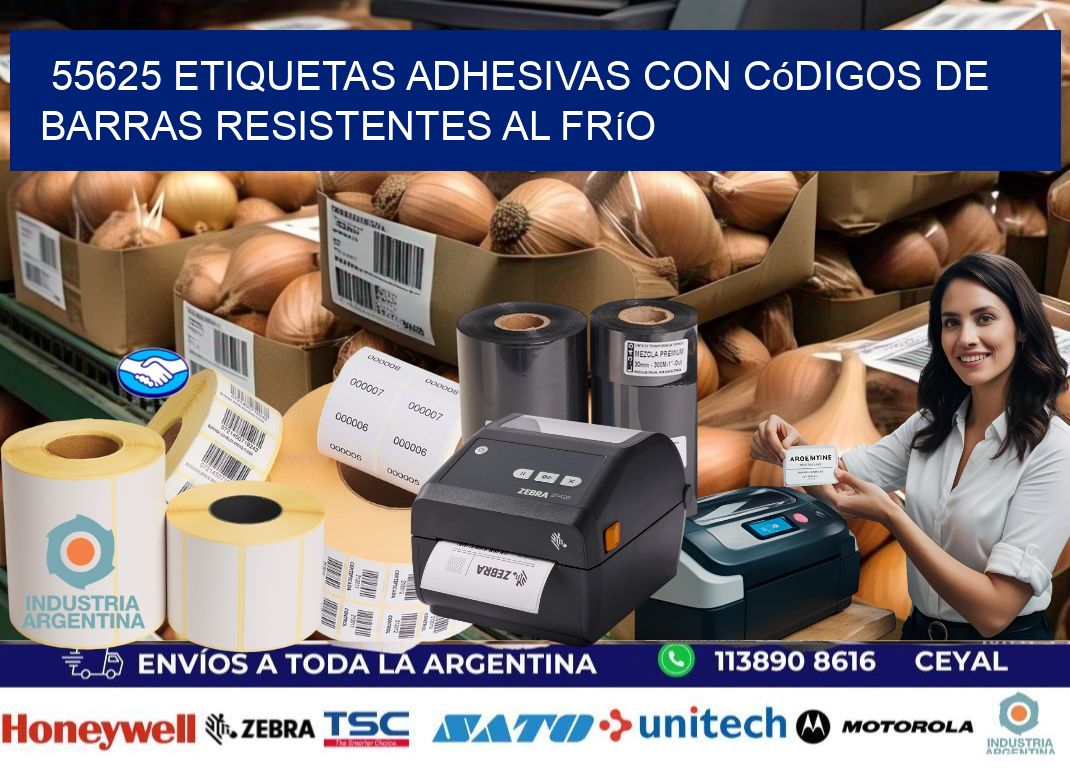 55625 Etiquetas adhesivas con códigos de barras resistentes al frío