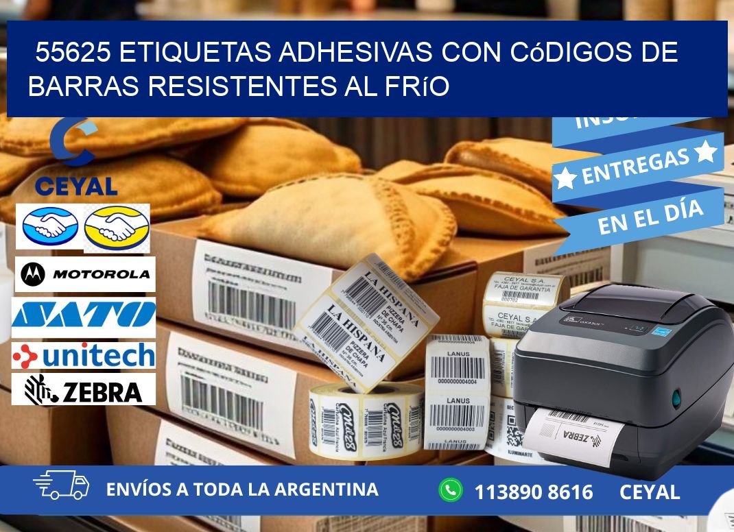 55625 Etiquetas adhesivas con códigos de barras resistentes al frío