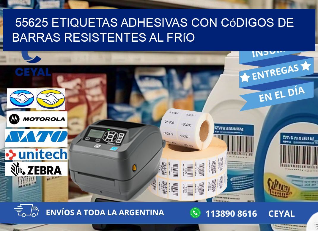 55625 Etiquetas adhesivas con códigos de barras resistentes al frío