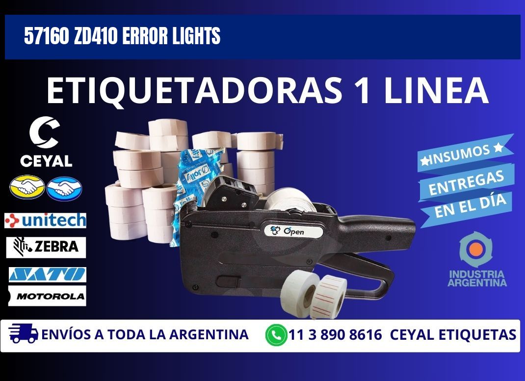 57160 ZD410 error lights