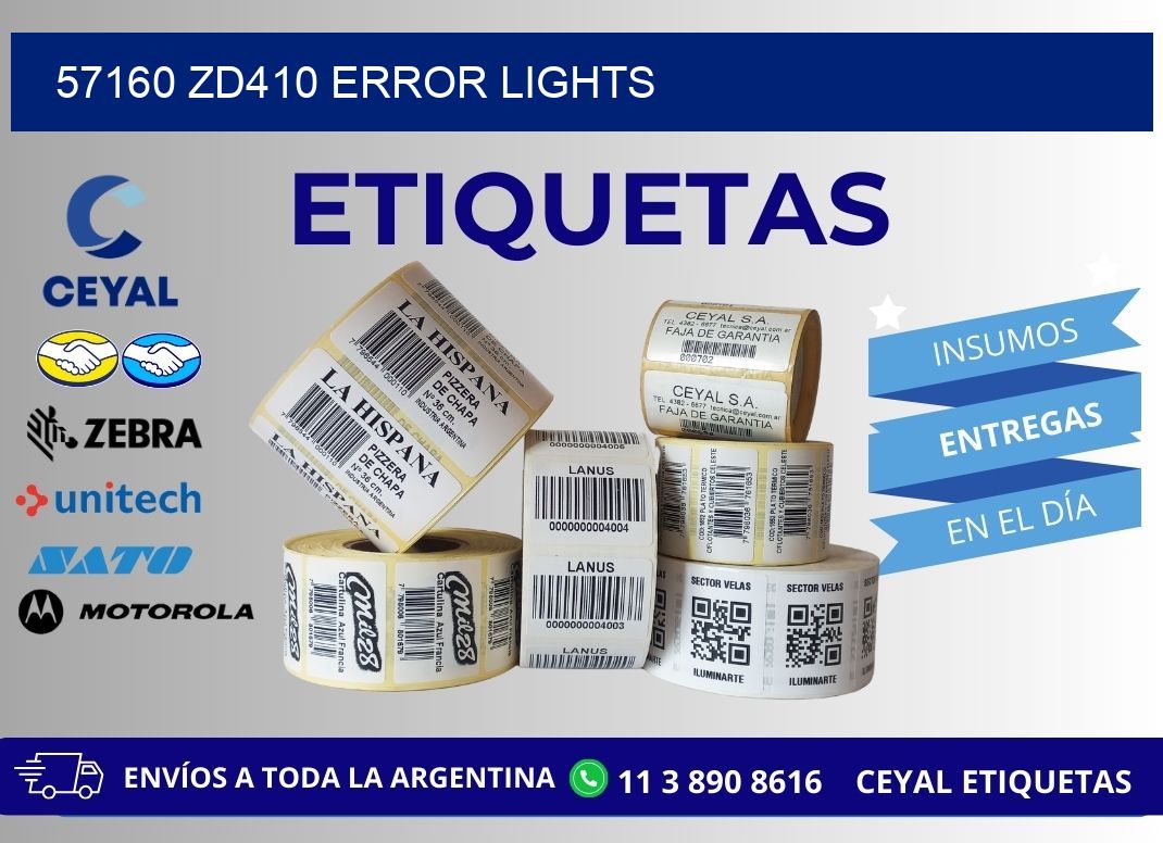 57160 ZD410 error lights