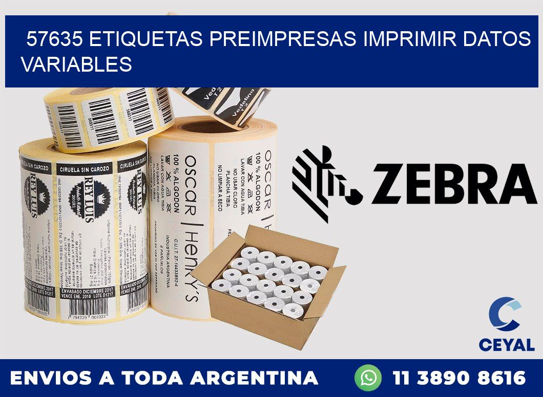 57635 Etiquetas preimpresas imprimir datos variables