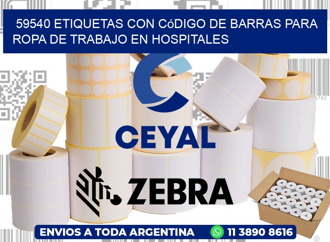 59540 Etiquetas con código de barras para ropa de trabajo en hospitales