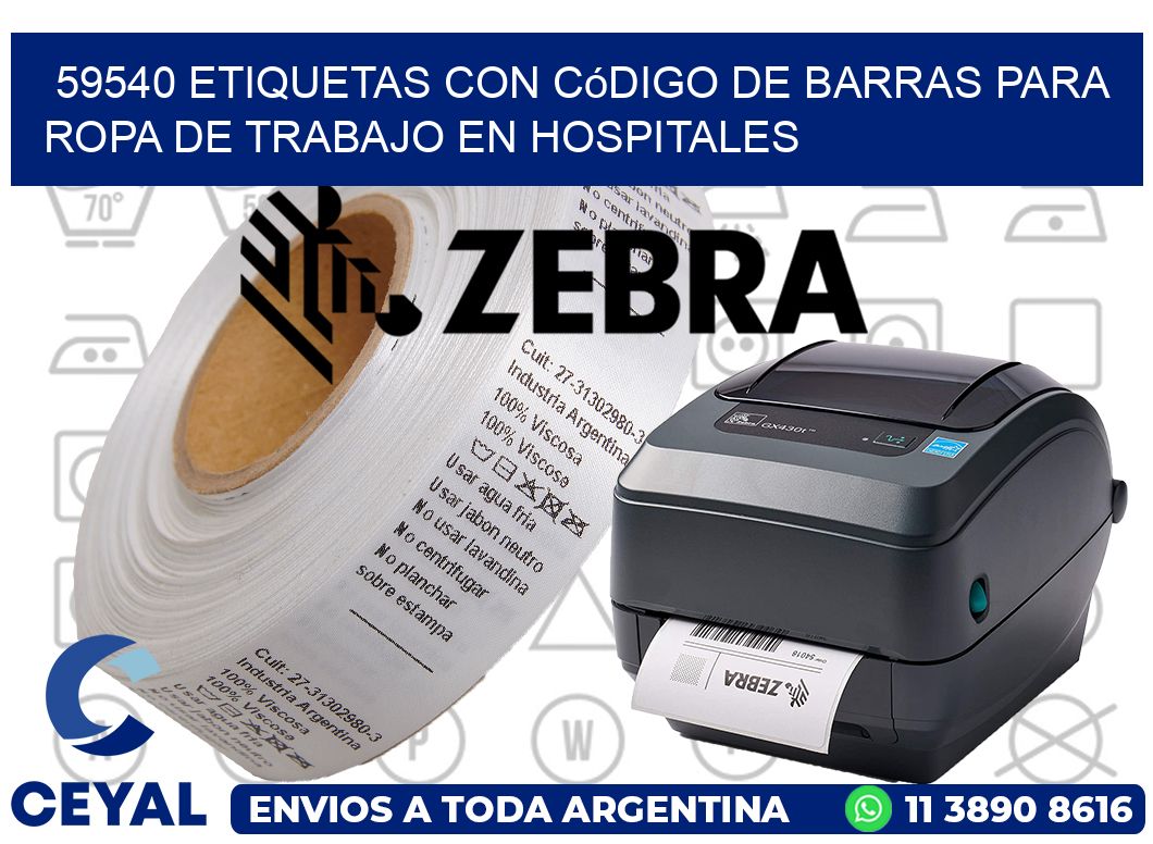 59540 Etiquetas con código de barras para ropa de trabajo en hospitales