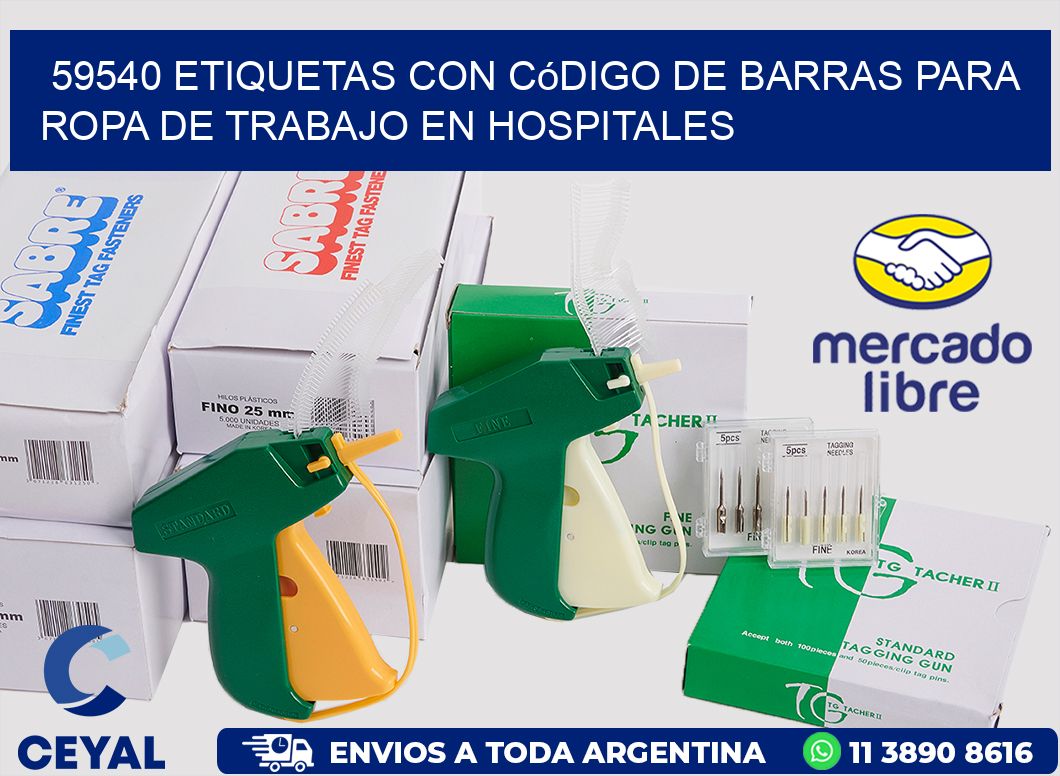 59540 Etiquetas con código de barras para ropa de trabajo en hospitales