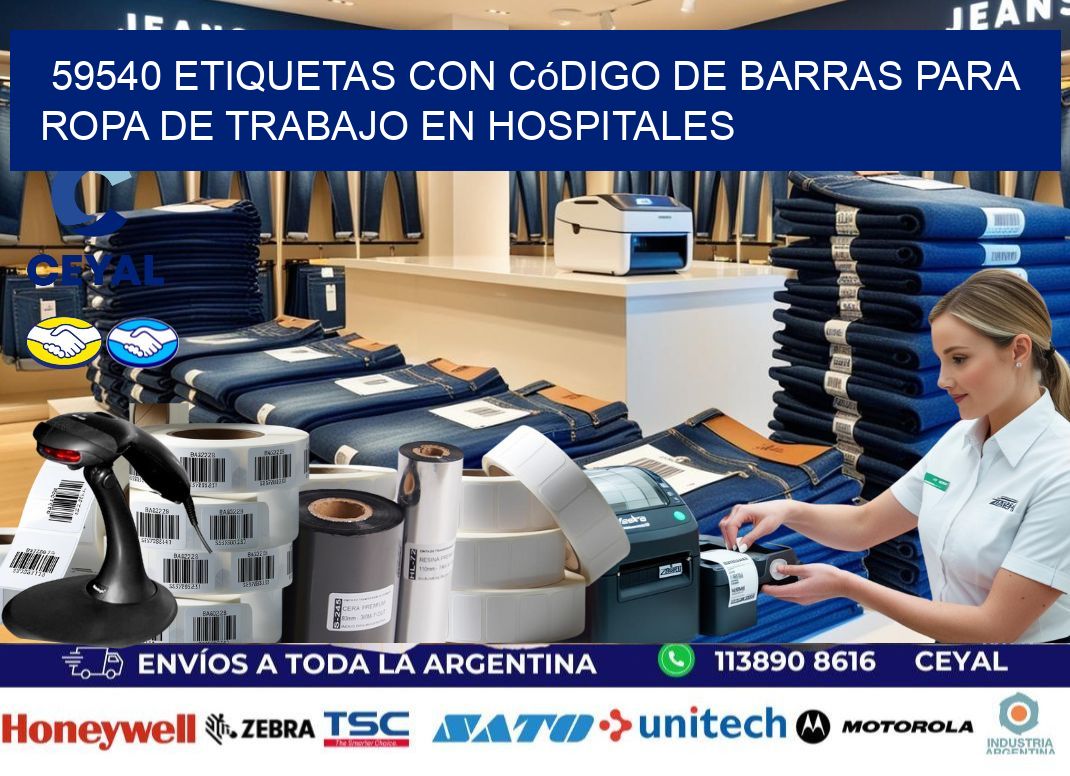 59540 Etiquetas con código de barras para ropa de trabajo en hospitales