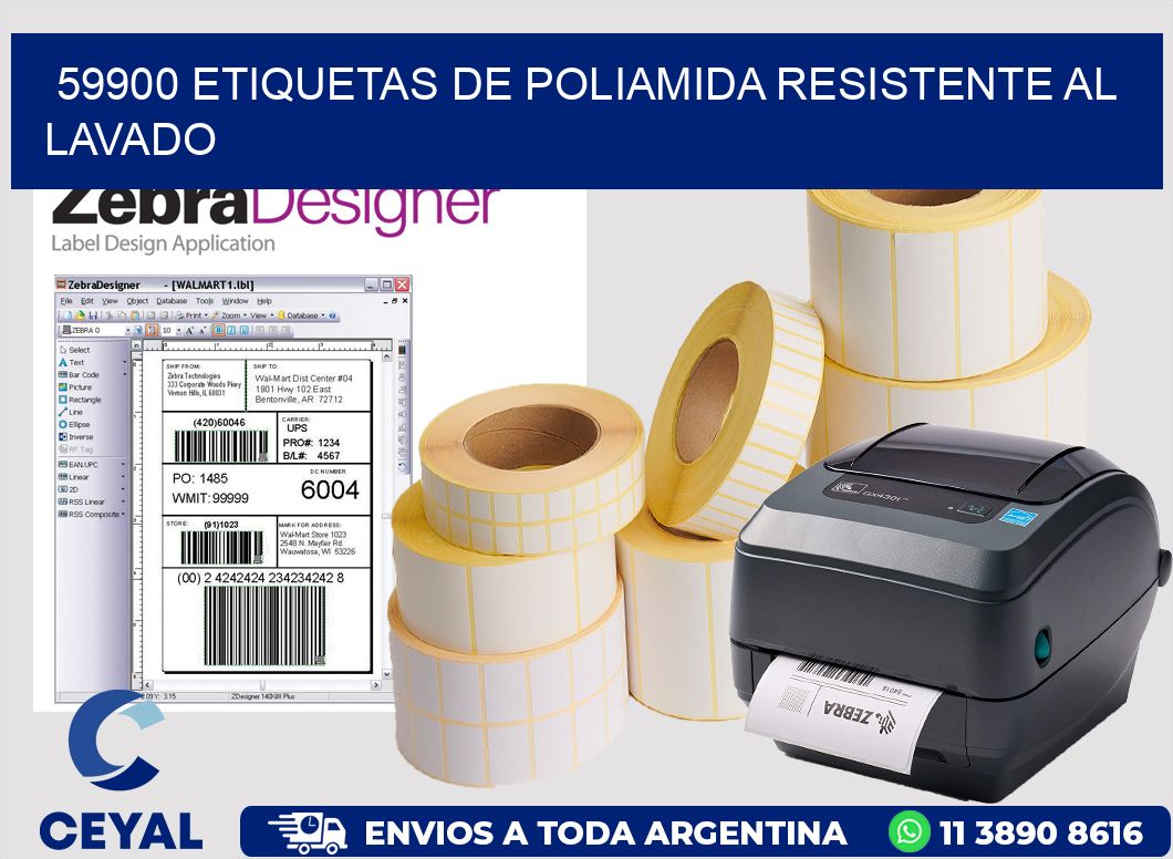 59900 Etiquetas de poliamida resistente al lavado