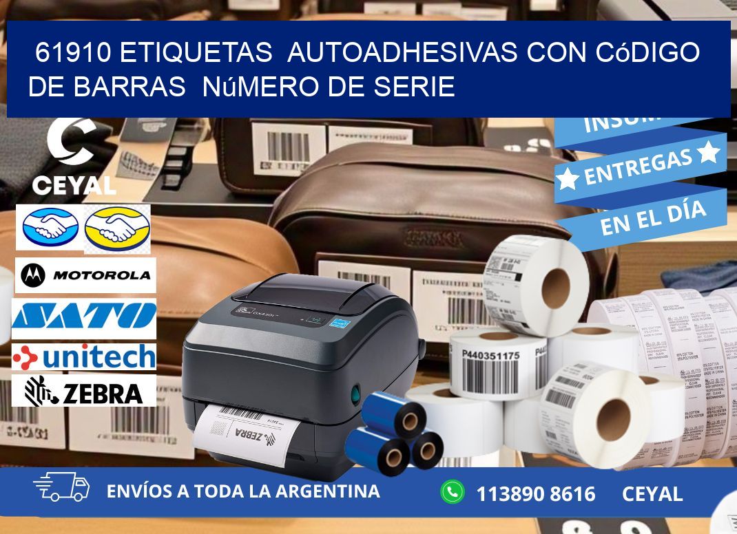 61910 etiquetas  autoadhesivas con código de barras  número de serie