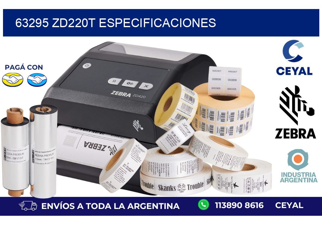 63295 ZD220t especificaciones