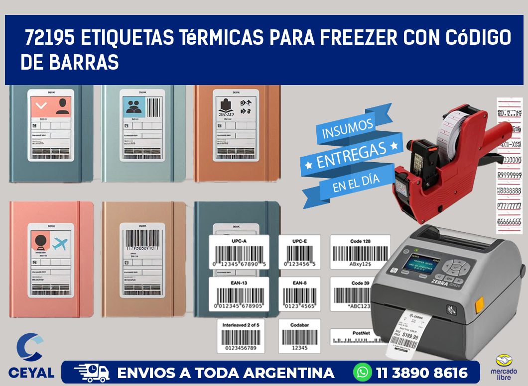 72195 etiquetas térmicas para freezer con código de barras