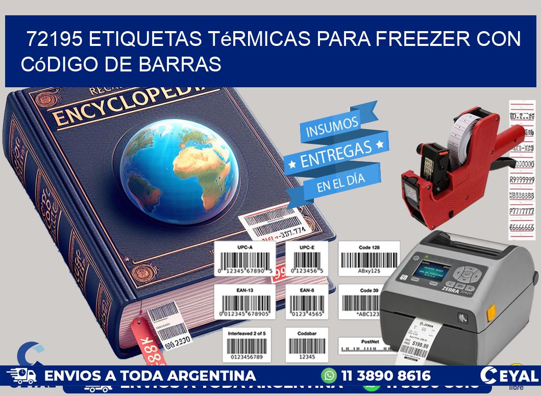 72195 etiquetas térmicas para freezer con código de barras