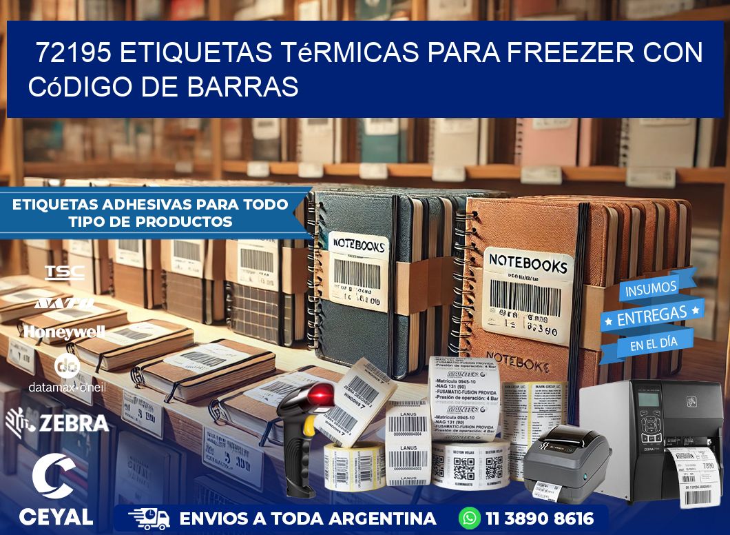 72195 etiquetas térmicas para freezer con código de barras