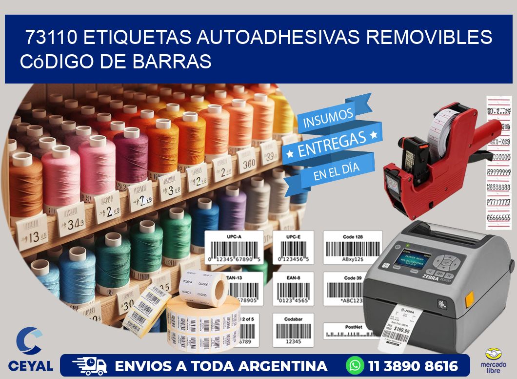 73110 etiquetas autoadhesivas removibles código de barras