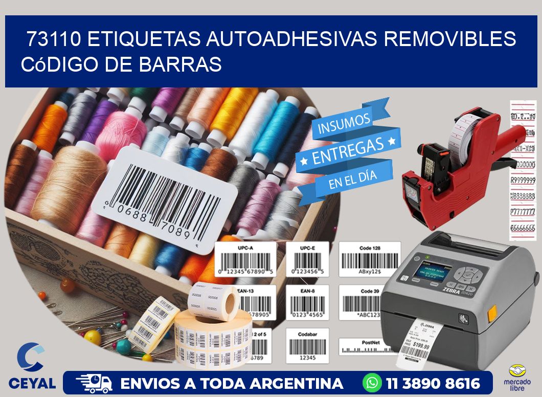 73110 etiquetas autoadhesivas removibles código de barras