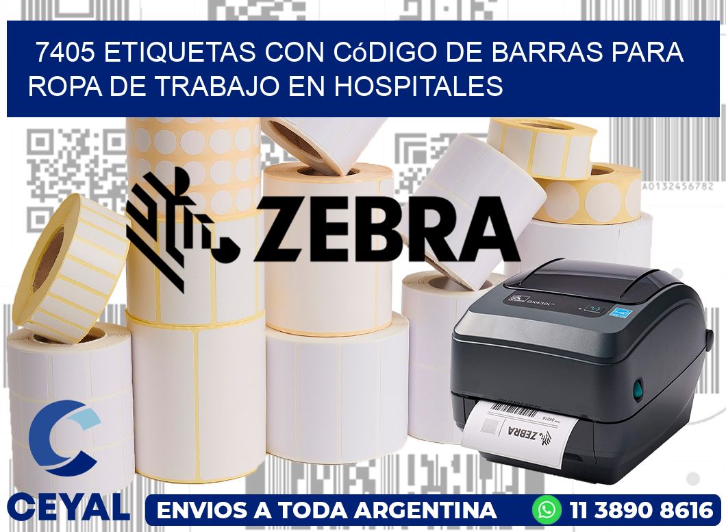 7405 Etiquetas con código de barras para ropa de trabajo en hospitales