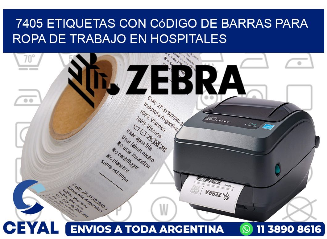 7405 Etiquetas con código de barras para ropa de trabajo en hospitales