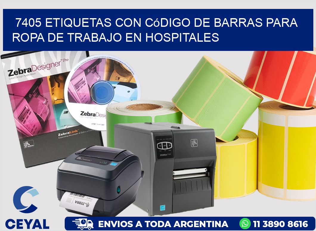 7405 Etiquetas con código de barras para ropa de trabajo en hospitales