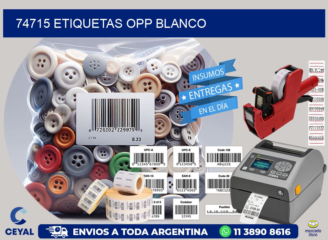 74715 etiquetas OPP blanco