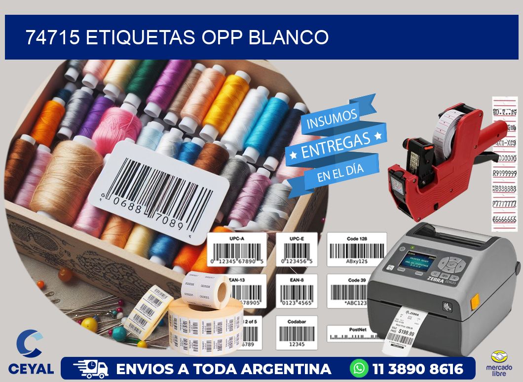 74715 etiquetas OPP blanco