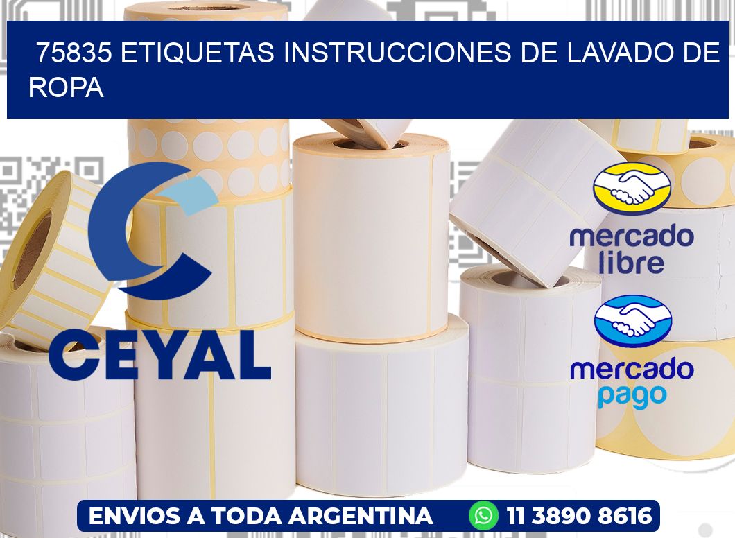 75835 etiquetas instrucciones de lavado de ropa