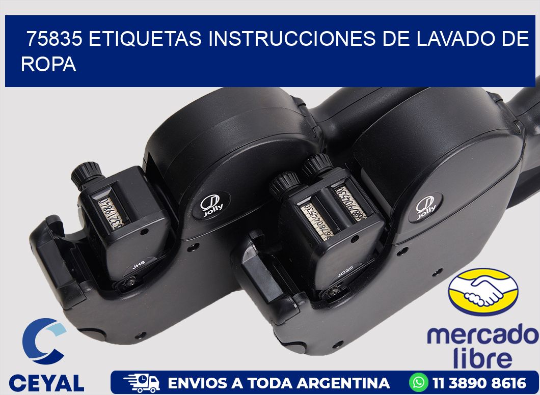 75835 etiquetas instrucciones de lavado de ropa