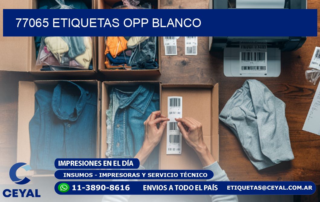 77065 etiquetas OPP blanco
