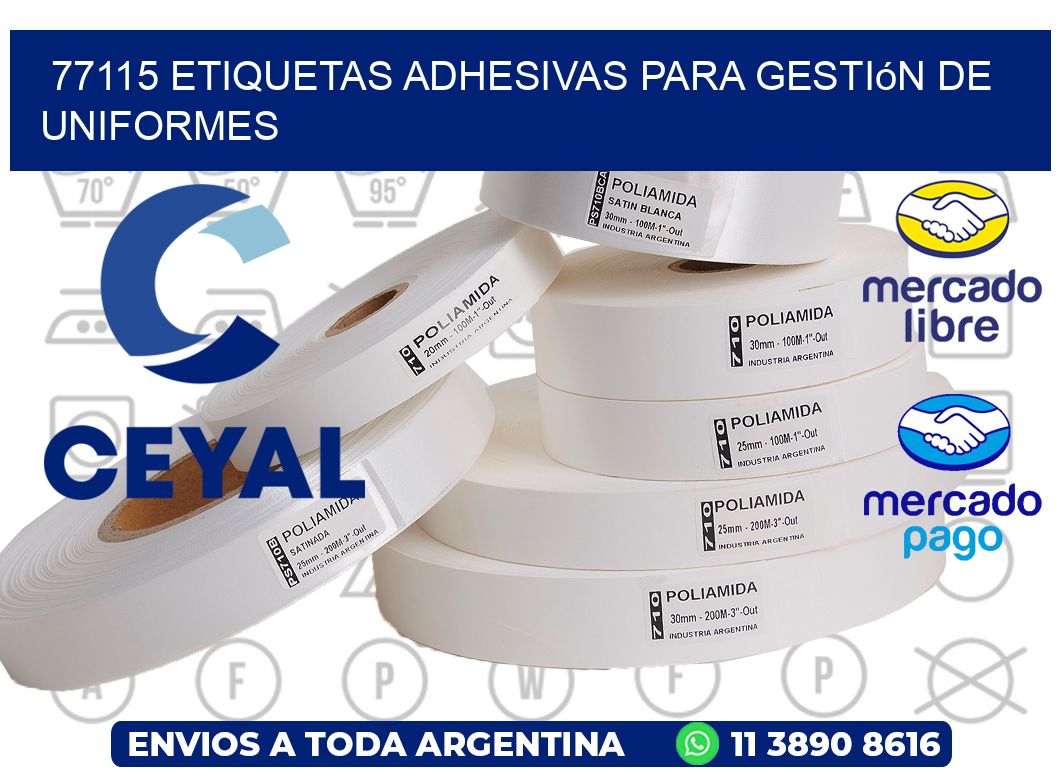 77115 Etiquetas adhesivas para gestión de uniformes