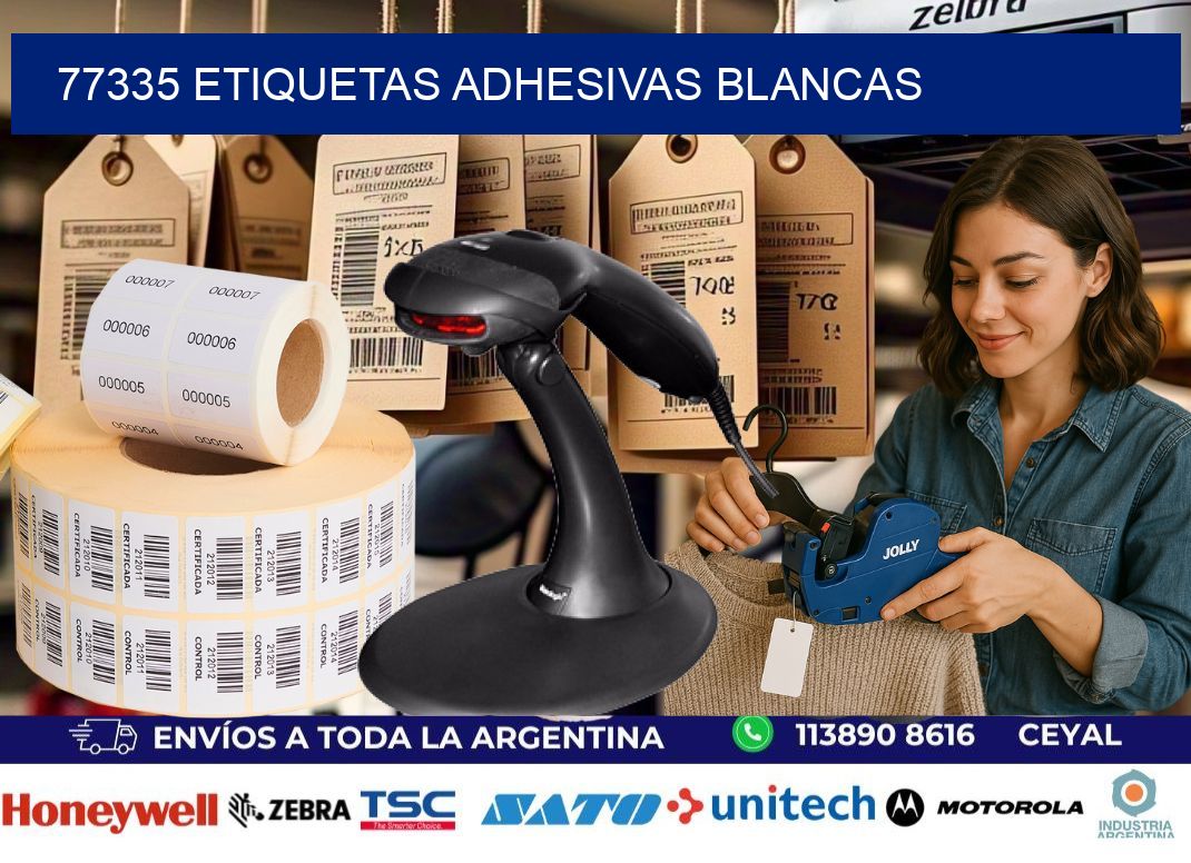 77335 etiquetas adhesivas blancas