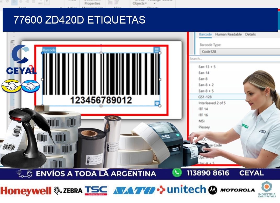77600 ZD420d etiquetas
