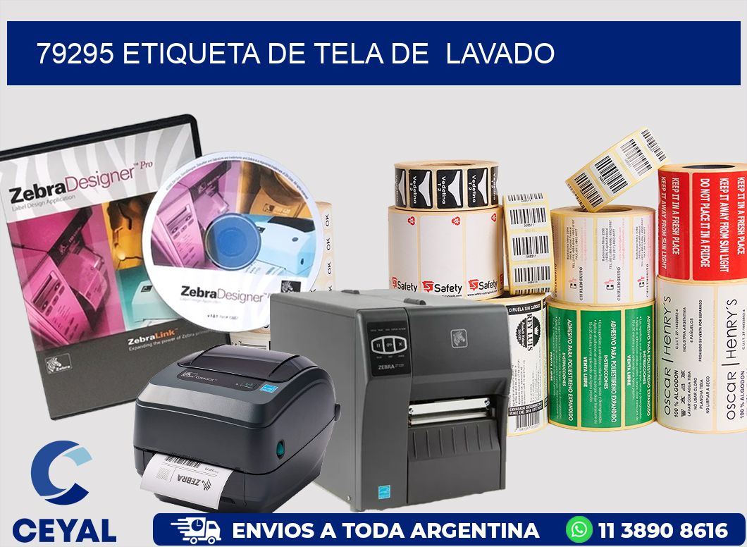 79295 etiqueta de tela de  lavado