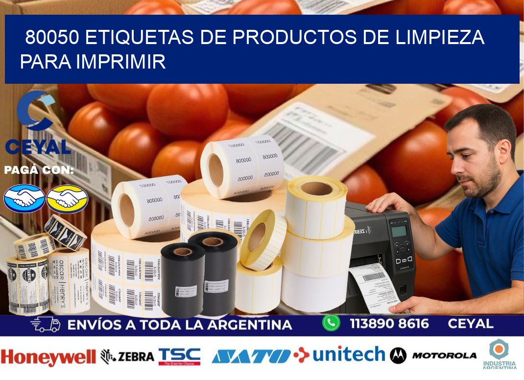 80050 Etiquetas de productos de limpieza para Imprimir