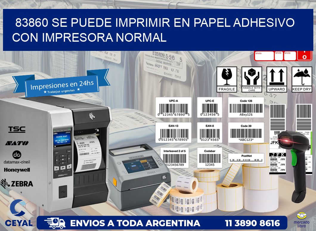 83860 Se puede imprimir en papel adhesivo con impresora normal