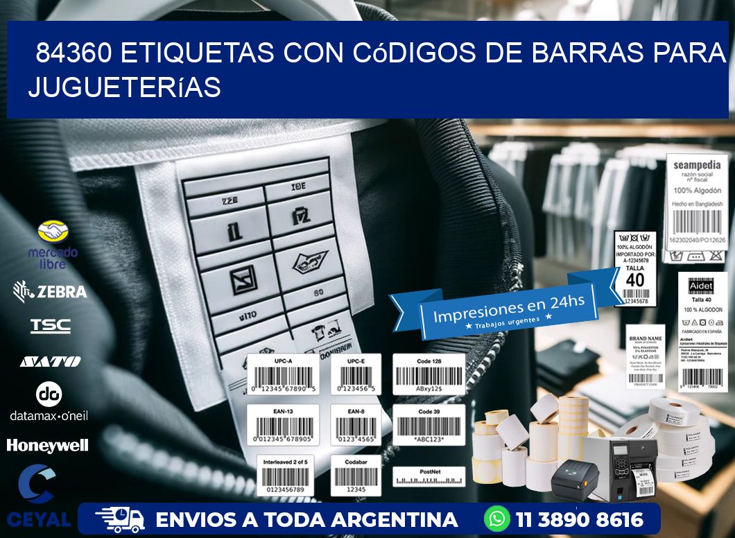 84360 etiquetas con códigos de barras para jugueterías