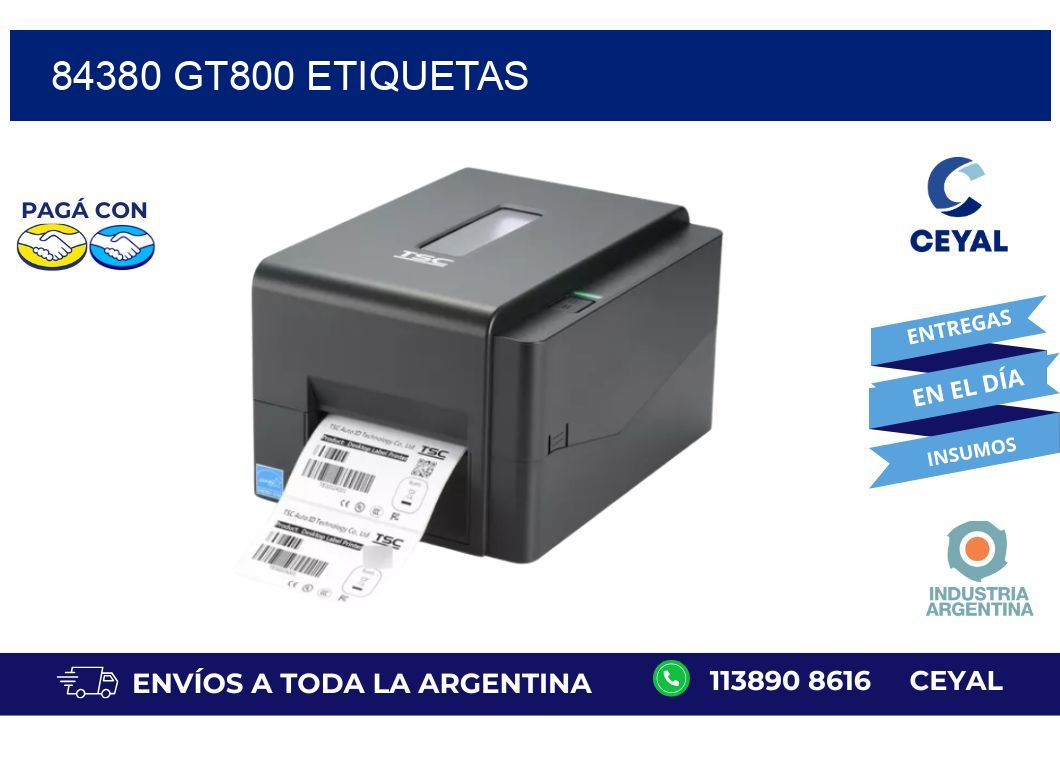 84380 GT800 etiquetas