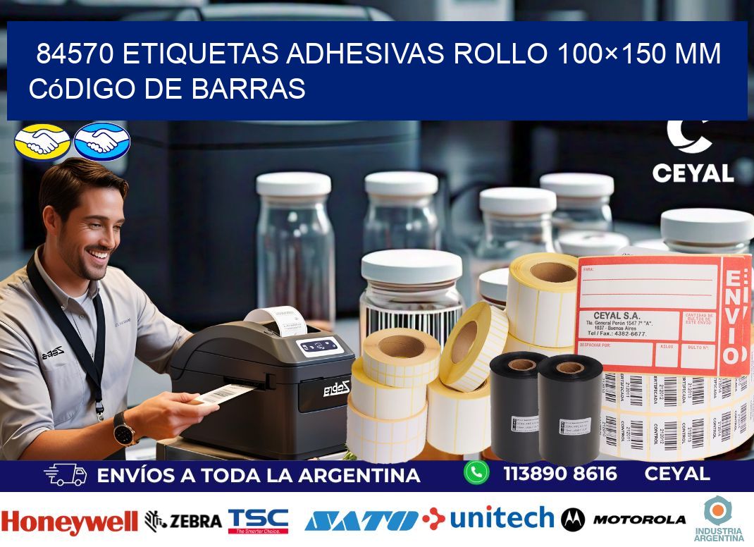 84570 etiquetas adhesivas rollo 100×150 mm código de barras