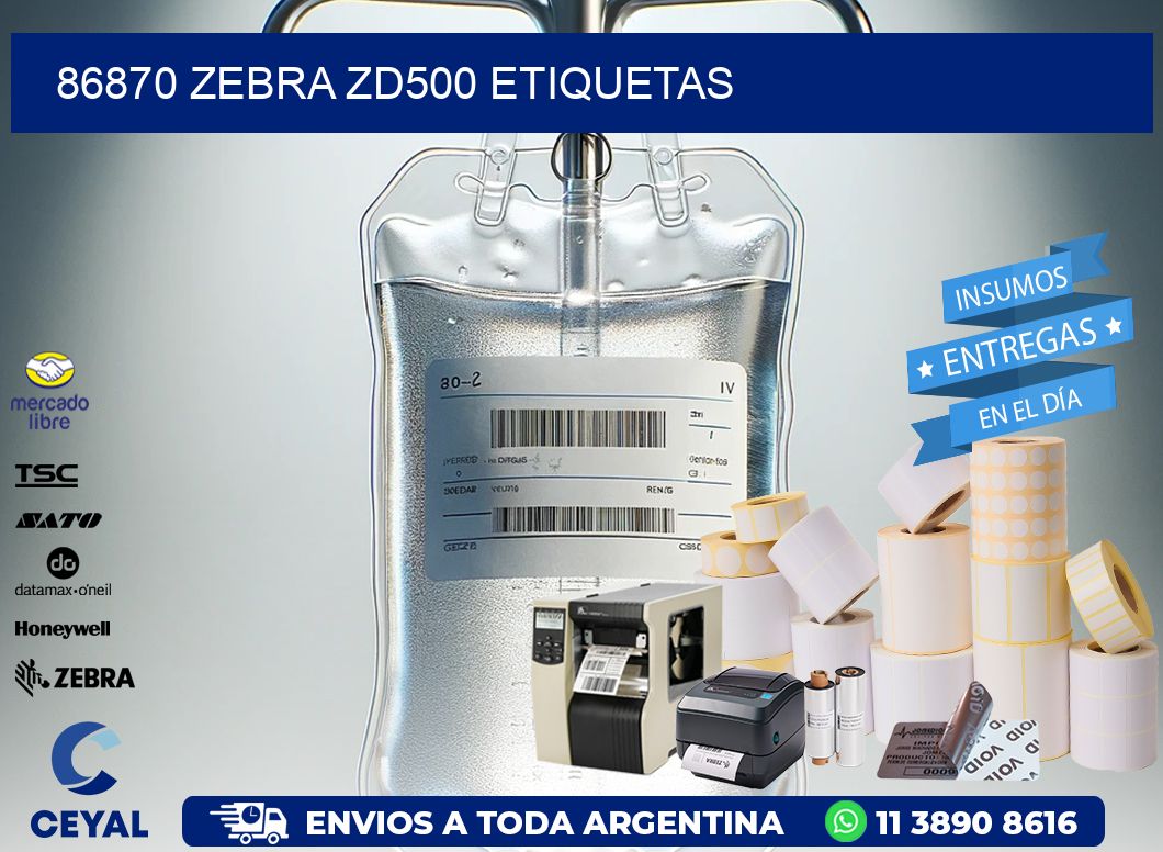 86870 Zebra ZD500 etiquetas
