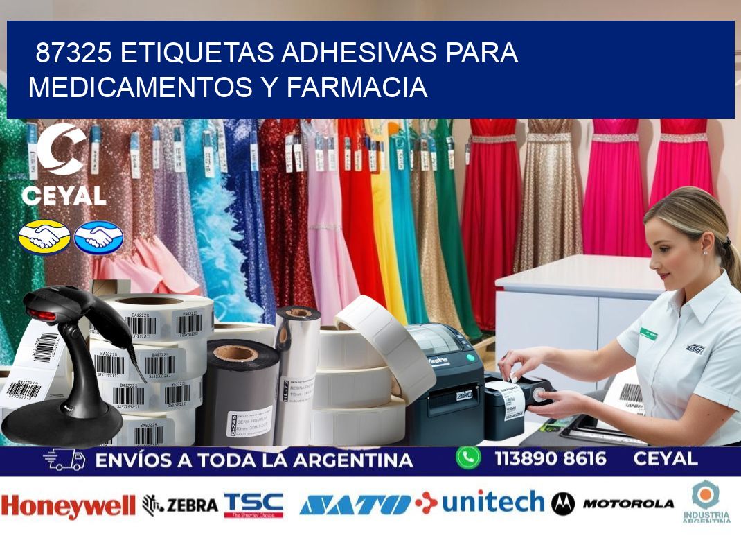 87325 Etiquetas adhesivas para medicamentos y farmacia