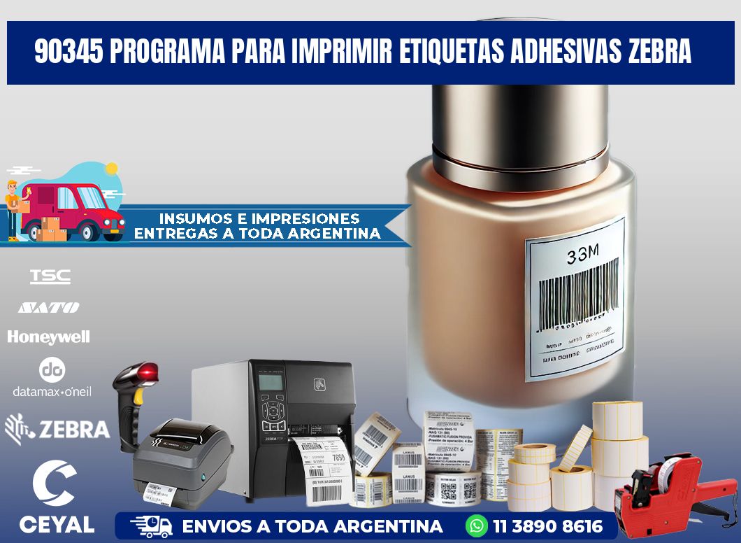 90345 Programa para imprimir etiquetas adhesivas zebra