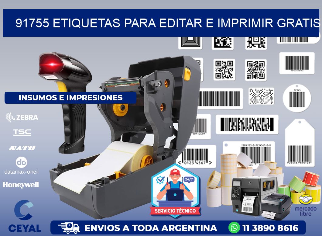 91755 Etiquetas para editar e imprimir gratis