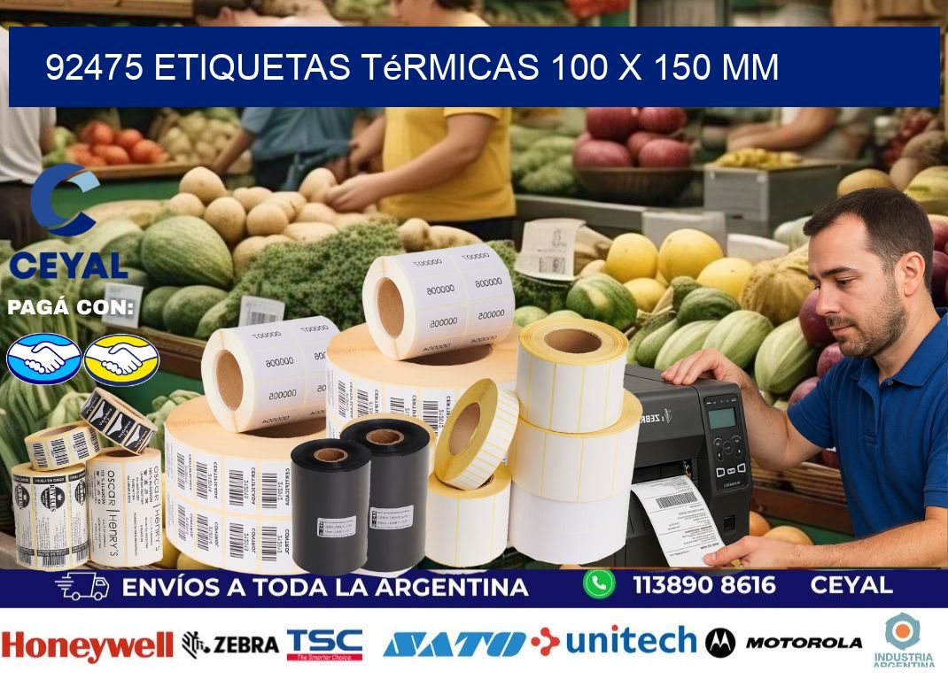 92475 Etiquetas Térmicas 100 X 150 Mm