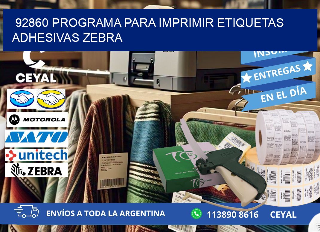 92860 Programa para imprimir etiquetas adhesivas zebra