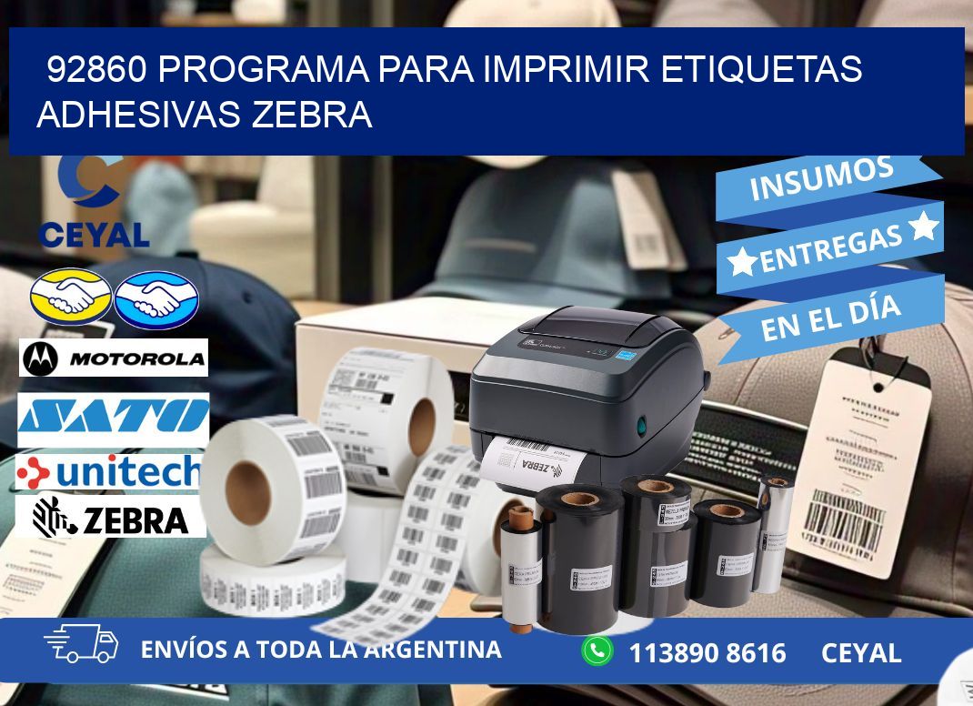 92860 Programa para imprimir etiquetas adhesivas zebra