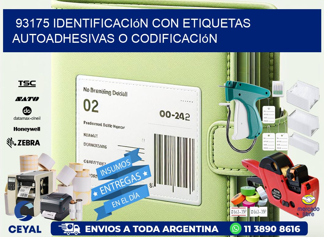 93175 identificación con etiquetas autoadhesivas o codificación