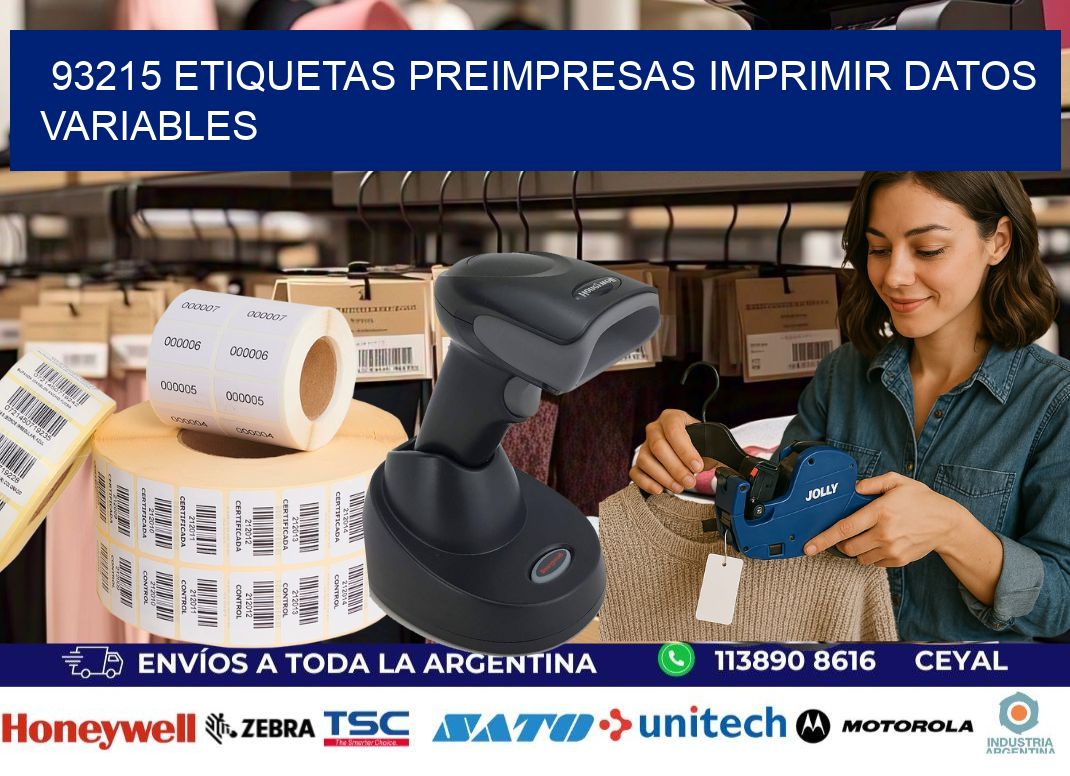 93215 Etiquetas preimpresas imprimir datos variables