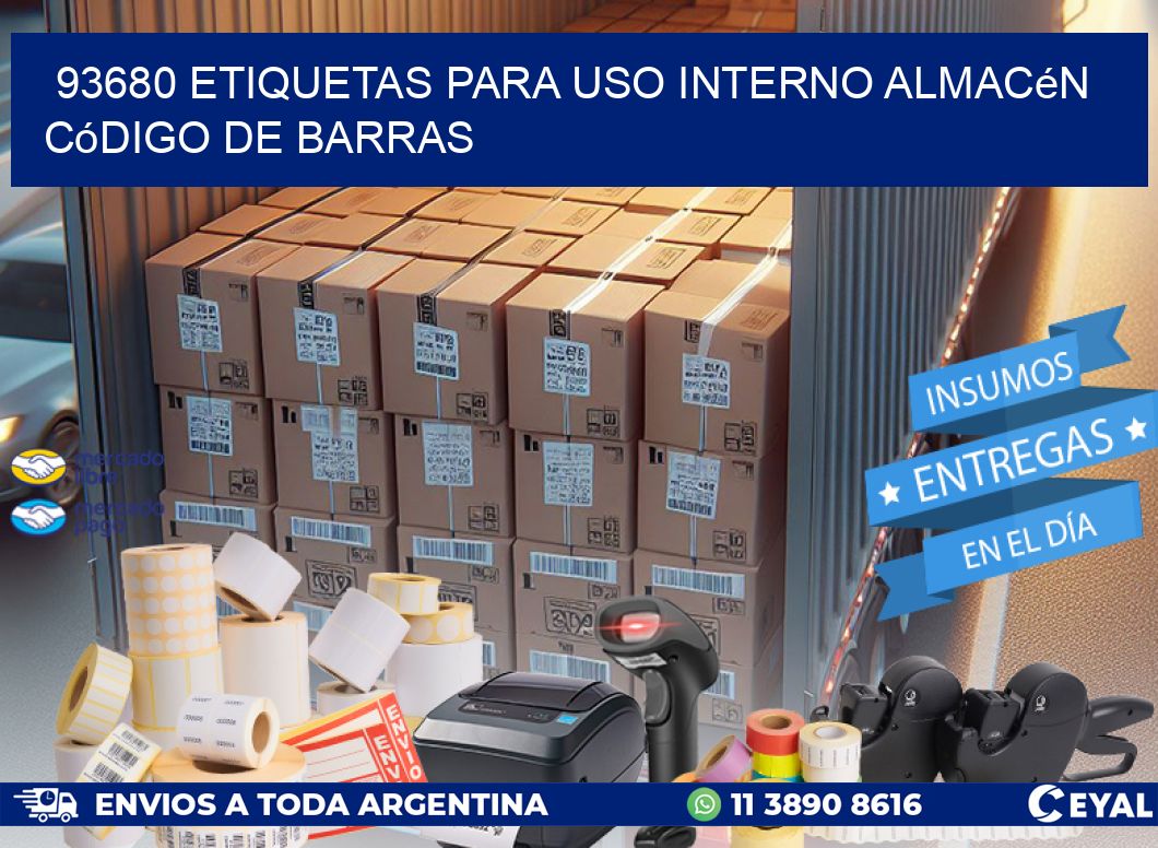 93680 etiquetas para uso interno almacén código de barras